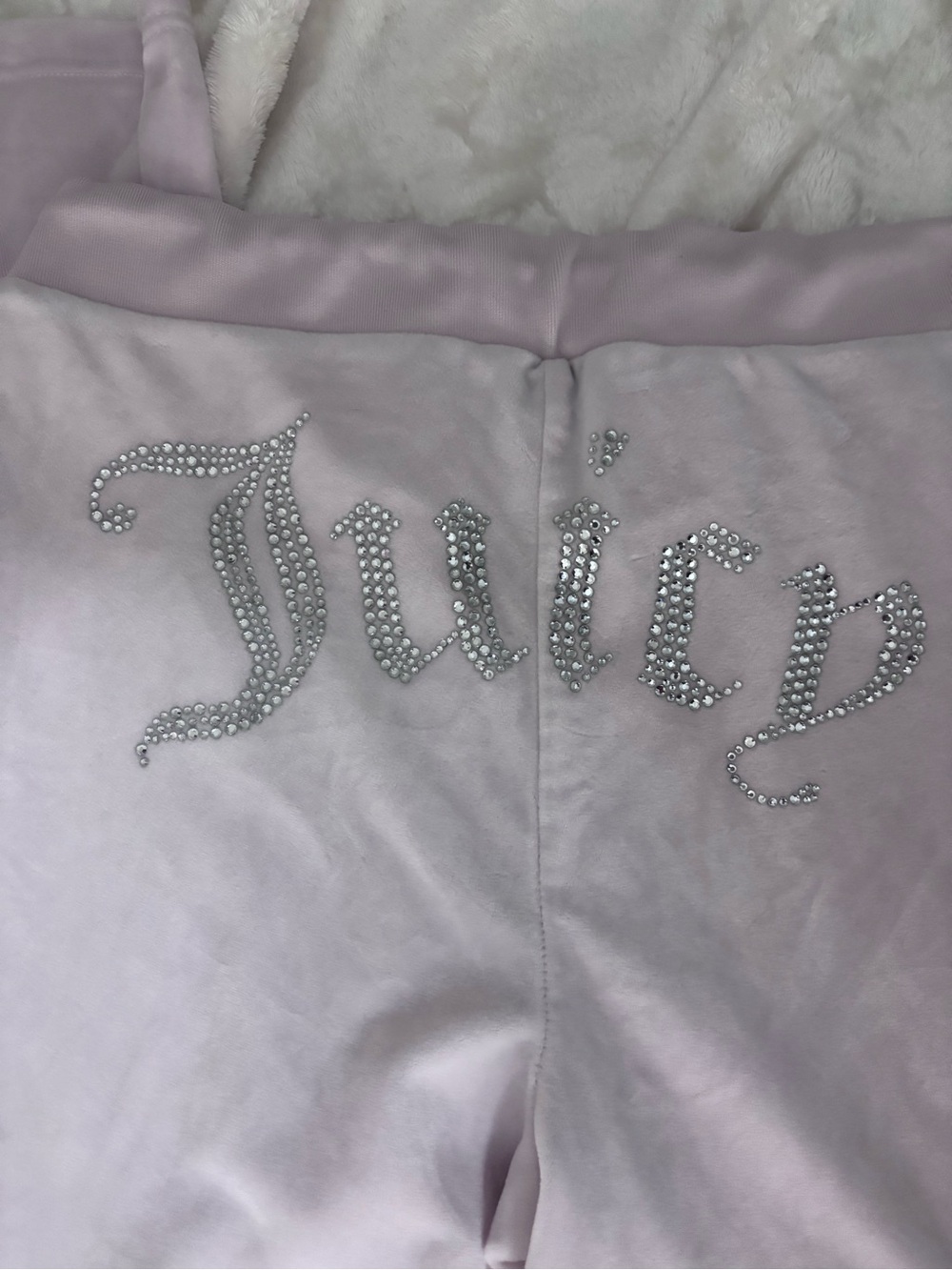 Juicy Couture Pale Pink Velour Joggers with Drawstring